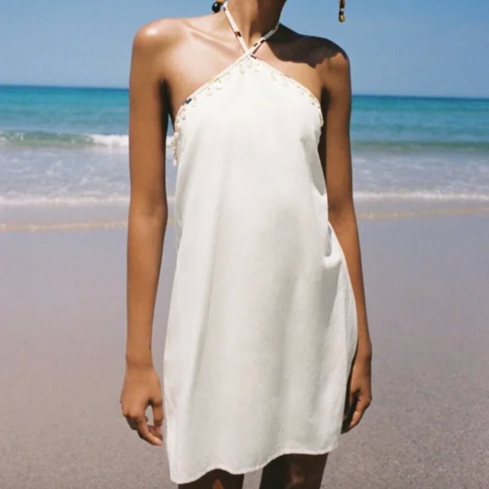 Zara linen mini dress
